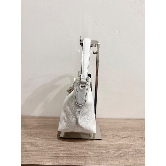 Longchamp Le Roseau Shoulder Bucket Bag White Fine-Grain Cowhide Leather - Picture 4 of 12